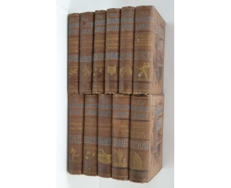 A COLLECTION OF ELEVEN "THE BADMINTON LIBRARY" BOOKS ON SPORT, to include subjects on; Fishing, Hunting, Swimming, Cycling, F