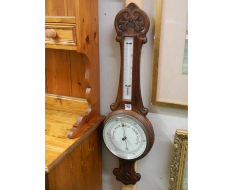 An Edwardian oak barometer, COLLECT ONLY.