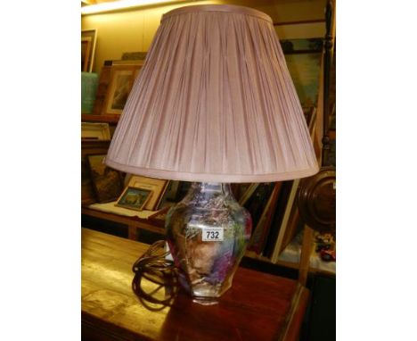 A late 20th century ceramic table lamp with shade.