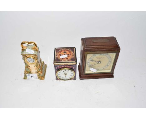 Small mantel clock by Garrard &amp; Co, London together with two others (3)