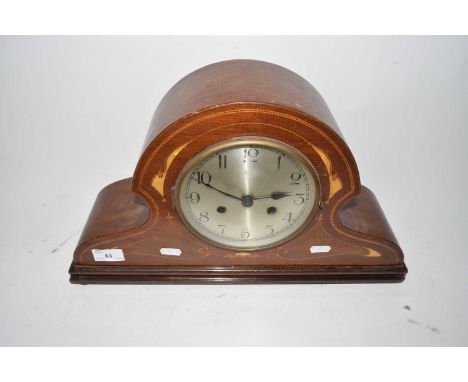 Edwardian mahogany dome topped mantel clock