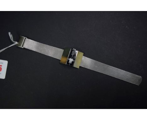 A vintage Sicura stainless steel jump hour digital watch, having 17 jewel manual wind Swiss movement, on Rolflex stainless st