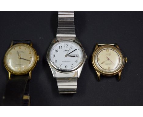A 1940s mid size Octo waterproof gentlemans manual wristwatch,&nbsp;33mm;&nbsp;together with a vintage Yeoman manual gentlema
