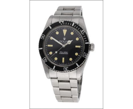 Rolex. A stainless steel automatic wristwatch with bracelet, Ref. 5508, Submariner, ‘James Bond’, circa 1960 Movement: cal. 1