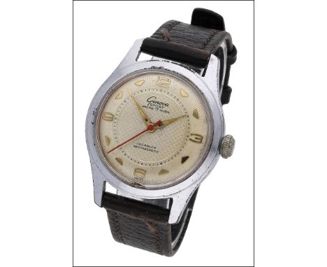 Geneva Sport Watch Co., A stainless steel wristwatch, circa 1950 Movement: manual winding, 17 jewels Dial: silvered, two-tone