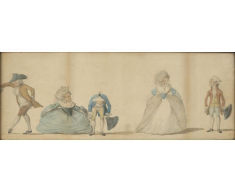 AMENDED DESCRIPTION Thomas Rowlandson (British, 1757-1827), satirical aristocratic ball scene. Lithograph in colours. Framed 