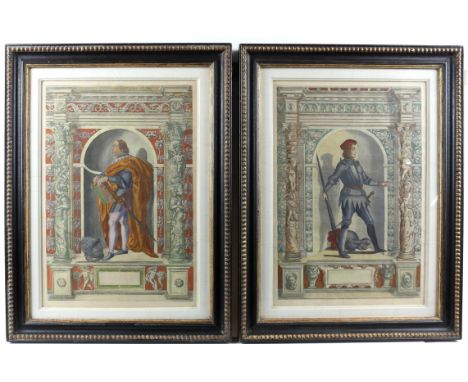 Dominicus Custos (Flemish, c1560-1612). After Giovanni Battista Fontana. 'Armamentarium Heroicum'. A set of eight hand colour