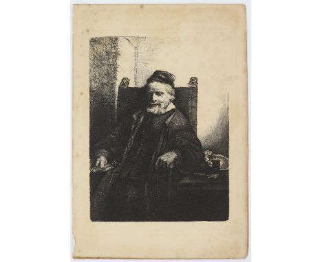 After Rembrandt van Rijn, portrait of Jan Lutma, the Goldsmith. After the 1st Impression before the window and artists name w