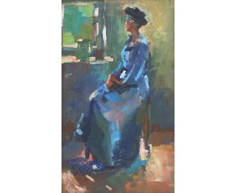 § Sheree Valentine-Daines (British, b. 1959), portrait of a lady. Oil on board. Monogrammed in pencil lower right, and dated 