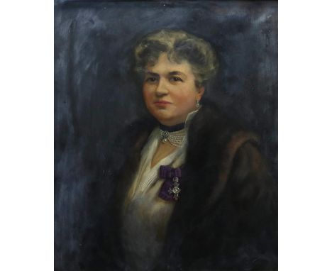 Graham Glenn (British), repainted by W. Craig-Hainisch, portrait of Margaret Hamilton M.B.E. Oil on canvas Framed and glazed.