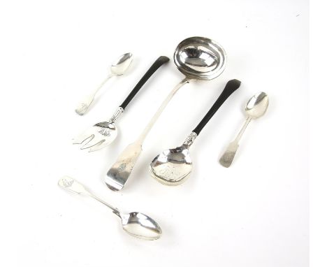Three American silver dessert spoons, engraved with greyhound portraits and '1962 Milford' on one, 'His Honor' on another, an