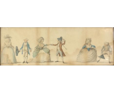AMENDED DESCRIPTION Thomas Rowlandson (British, 1757-1827), satirical aristocratic ball scene. Lithograph in colours. Framed 