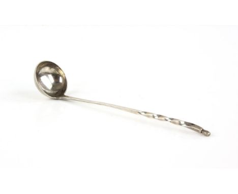 George III Scottish silver toddy or sauce ladle with an unusual twisted stem by JD Edinburgh 1815