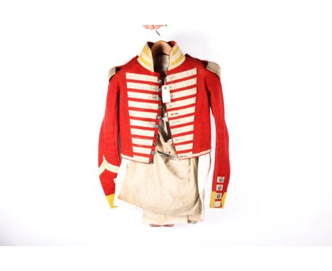 An extremely rare early Victorian other ranks uniform of the 10th (North Lincoln) Regiment, comprising scarlet coatee with ye