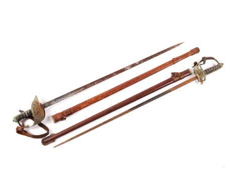 A Victorian 1854 pattern Grenadier Guards officer's sword, piquet weight blade etched with battle honours and numbered 14904 