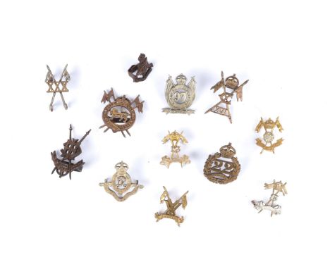 12 Indian army officers badges: Skinner's Horse, Gardner's Horse (bronze with blades), 13th Lancers (2), 15th Lancers, 16th C