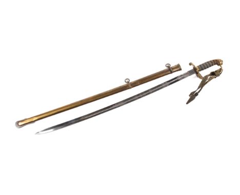 A Victorian 1845 pattern Infantry officer's sword, by Landon &amp; Morland, 17 Jermyn St, London, in its brass scabbard with 