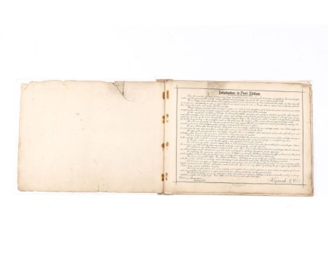 A rare 19th century Kynoch &amp; Co cartridge catalogue, 16½" x 12½", with plain paper covers, comprising an introductory pag