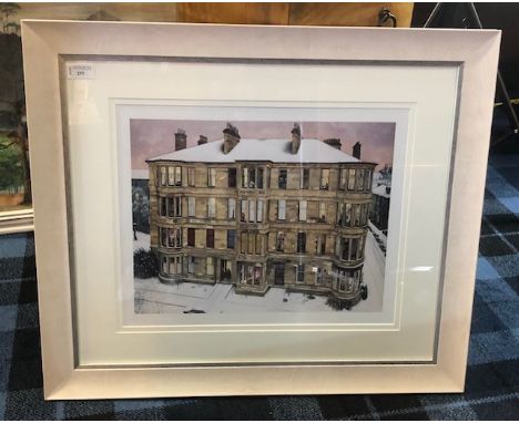 AVRIL PATON, WINDOWS IN THE WEST, colour print, 60cm x 70cm overall mounted, framed and under glass