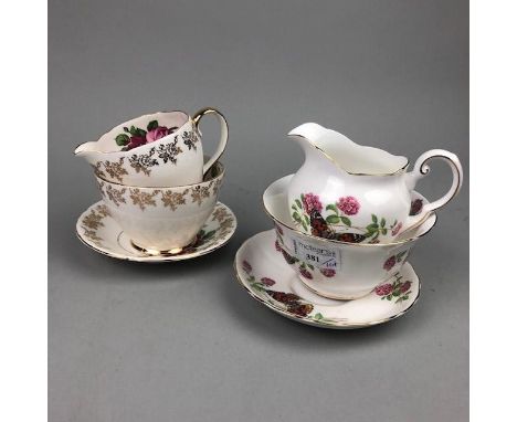 TUSCAN 'JUNE GLORY' PART TEA SERVICE, comprising 5 cups, 6 saucers, 6 side plates, sugar and cream and 1 servings plate, alon