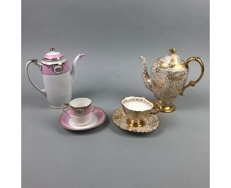 HAMMERSLEY GILT DECORATED COFFEE SERVICE, comprising a coffee pot, sugar and cream, 6 cups and saucers, along with an early 2