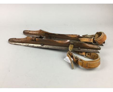 PAIR OF VINTAGE STRAP ON ICE SKATES