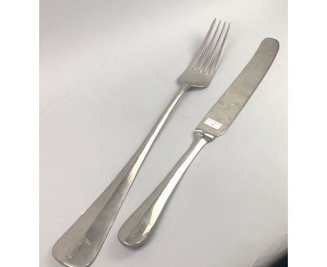 OVERSIZED NOVELTY WALL HANGING KNIFE AND FORK, the fork 76cm long