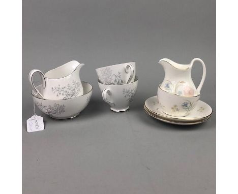 ROYAL DOULTON FLIRTATION PATTERN COFFEE SERVICE, comprising a coffee pot, sugar and cream, 6 trios, pattern number H5043, alo