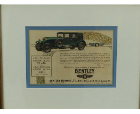 NINE FRAMED COLOUR PRINTS OF VINTAGE MOTORCAR ADS, SIZES VARY (9)