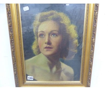 20TH CENTURY CONTINENTAL SCHOOL, PORTRAIT OF A LADY, SIGNED INDISTINCTLY, OIL ON CANVAS, 42 x 31cm