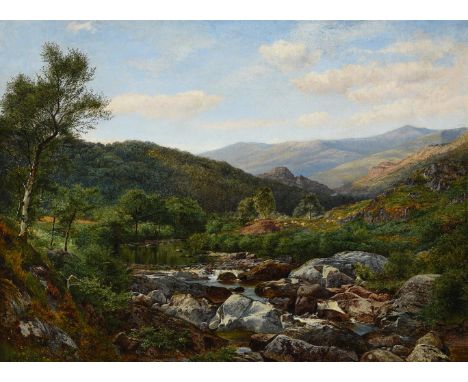 BENJAMIN WILLIAMS LEADER (BRITISH 1831-1923)ON THE RIVER LLUGWY BELOW CAPEL CURIGOil on canvas Signed (lower left)54.3 x 73.3