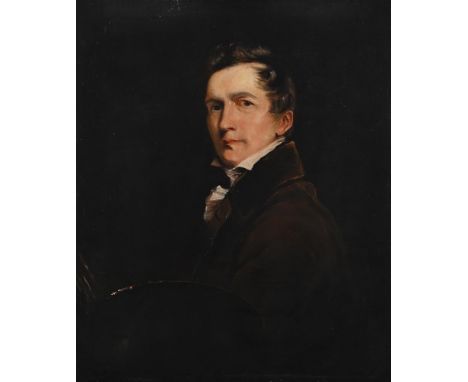 JOHN JACKSON (BRITISH 1778-1831)SELF PORTRAIT, HALF-LENGTH, HOLDING A PALETTEOil on canvas76 x 63cm (29¾ x 24¾ in.)