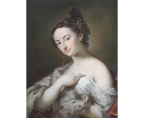 CIRCLE OF ROSALBA CARRIERA (ITALIAN 1673-1757)PORTRAIT OF A YOUNG LADY IN A FUR WRAP, AN ALLEGORY OF WINTERPastel62 x 49cm (2