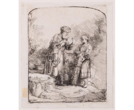 ‡  REMBRANDT VAN RIJN (DUTCH 1606-1669)ABRAHAM AND ISAACEtching and drypoint, 1645, an excellent fine impression of New Holls