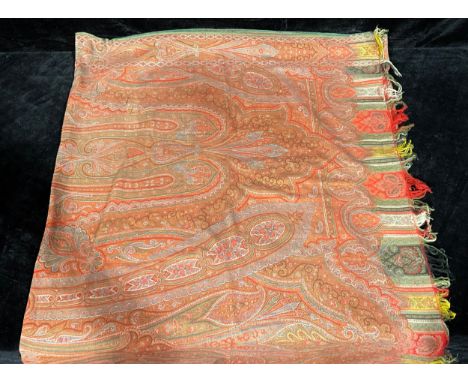 Textiles - a late 19th century Scottish woven paisley shawl 