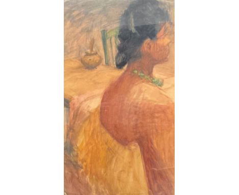Mary Beresford Williams (1931 2003)The Green Necklace, Portrait of a Ladysigned with initials, watercolour, 55cm x 31.5cm 