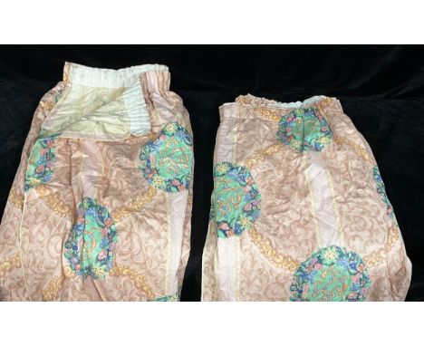 Textiles - a large pair of curtains, Designers Guild, Couronne, interlined, 266cm width x 266cm length 