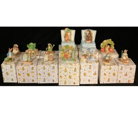 A Border Fine Arts Studio Beatrix Potter musical box, Miss Moppet, boxed; other Border Fine Arts ceramic and resin Beatrix Po