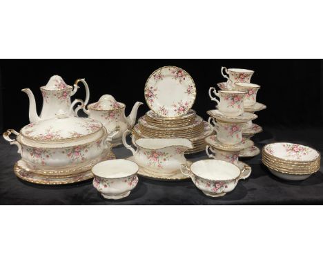 A Royal Albert Cottage Garden pattern dinner and tea service; qty 