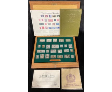 A set of Elizabeth II silver replica stamps, A Portrait of Royalty, London, Hallmark Replicas Ltd, 1977, in presentation box,