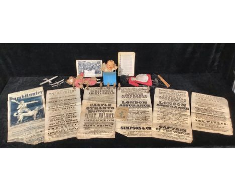 Toys &amp; Juvenalia - a 'Folk Art' type bi-plane; Elastolin painted composite soldiers; a Pelham puppet etc (quantity) 