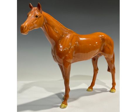 A Beswick model, large chestnut race horse, 29cm 