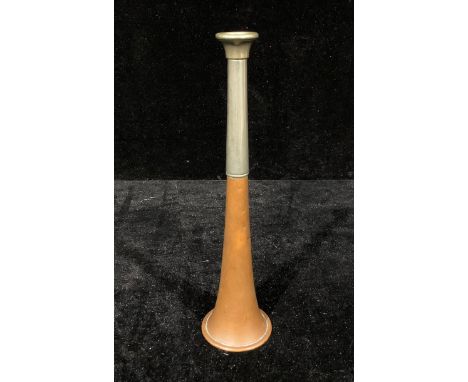 Equestrian - a copper and silver plated hunting horn 