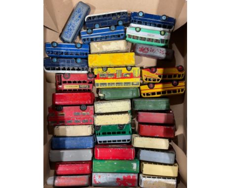 Toys &amp; Juvenalia - a collection of unboxed and play worn Dinky Toys diecast model buses, various examples, each unboxed (