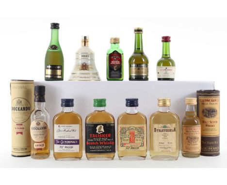 11 ASSORTED MINIATURE SPIRITS INCLUDING TALISKER 70° PROOF GORDON & MACPHAIL  This collection of miniatures spirits includes 