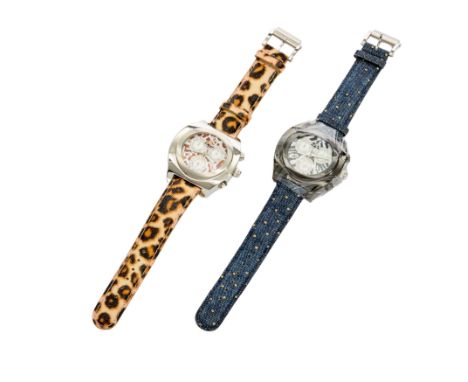 Kutchinsky. A lot of two stainless steel quartz chronograph wristwatches Elemento, Limited edition nos. 066/200 and 077/200 Q