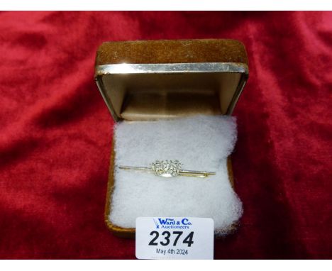 An antique WWI 18ct gold platinum and diamond navy Sweetheart Brooch. 4g