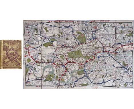 c1902 District Railway MAP OF LONDON, 6th edition (3rd version). The first tube lines are shown in blue with the Great Northe