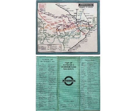 c1928/9 London Underground linen-card POCKET MAP from the Stingemore-designed series of 1925-32. This is one of the two first