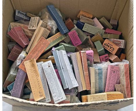 Large box containing 200+ unused PUNCH TICKET PACKS of various types and from a wide variety of operators. [200+]